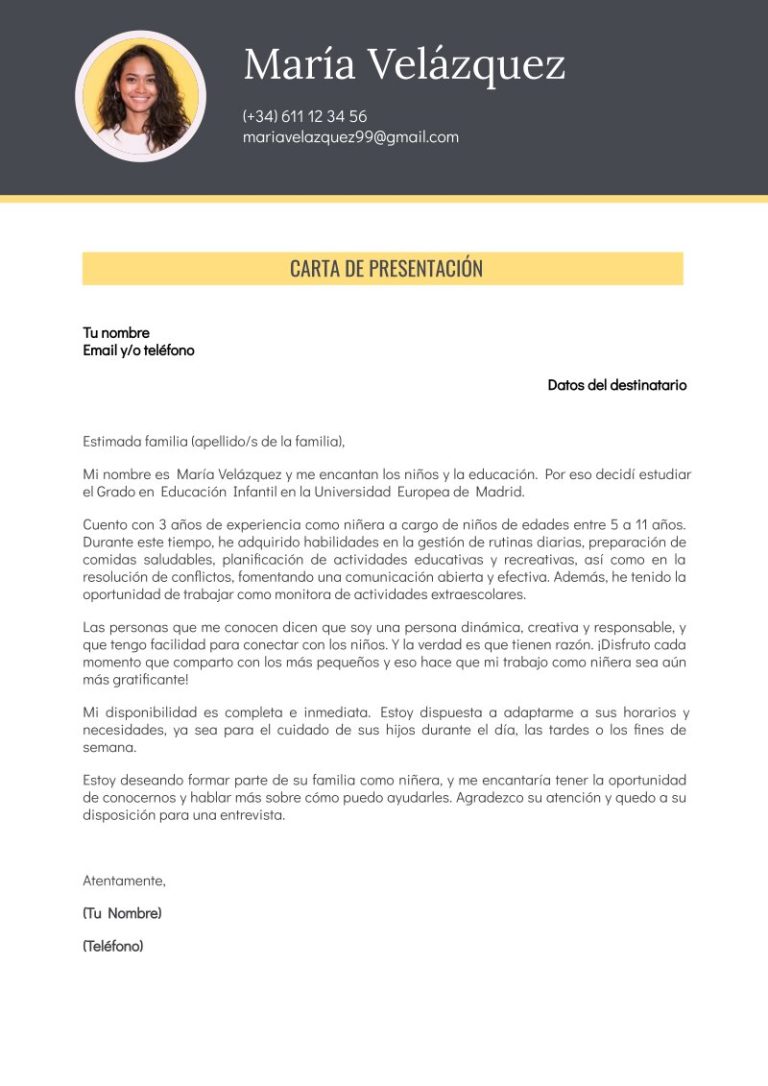 Carta De Presentaci N Para Ni Era C Mo Escribirla Ejemplos