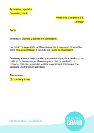 Carta De Renuncia Voluntaria: Guía Y Ejemplos