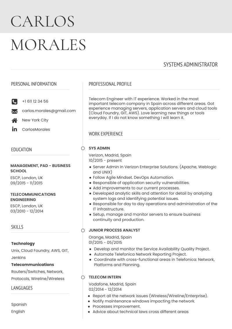 Curriculum Vitae En Inglés Guía Plantilla Y Ejemplos 2023