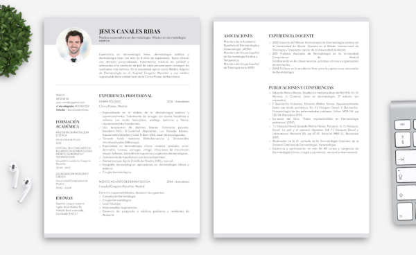 plantilla de currículum básico 2 paginas