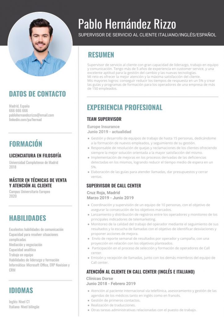 Cómo Hacer Un CV De Atención Al Cliente (ejemplos + Plantillas)