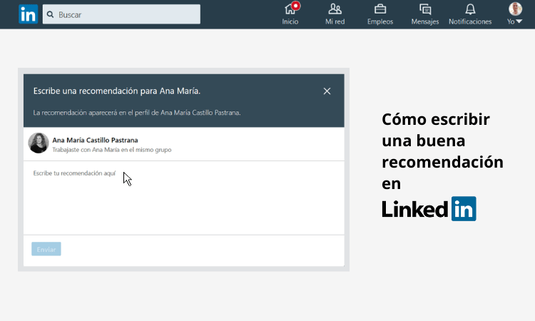 como escribir recomendacion en linkedin